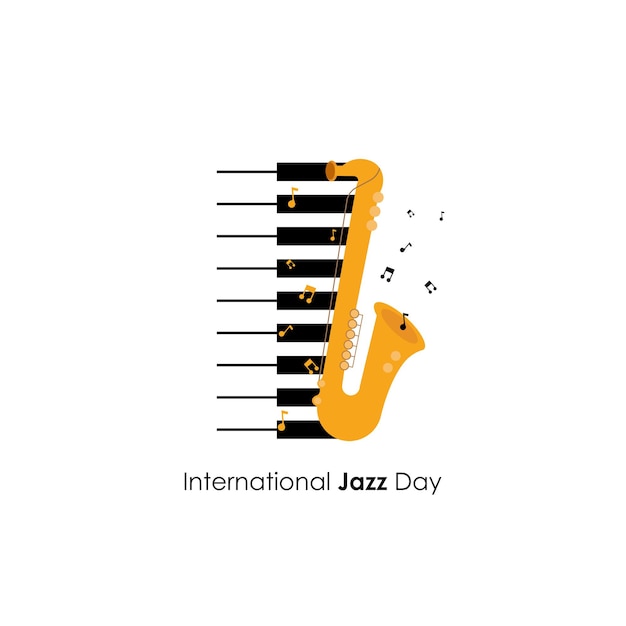 Progettazione della giornata internazionale del jazz. illustrazione vettoriale.