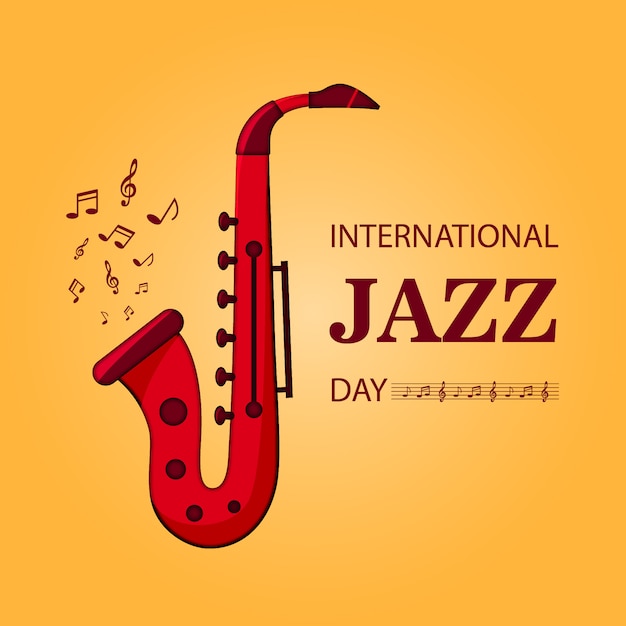 Vector international jazz day poster template in flat design premium