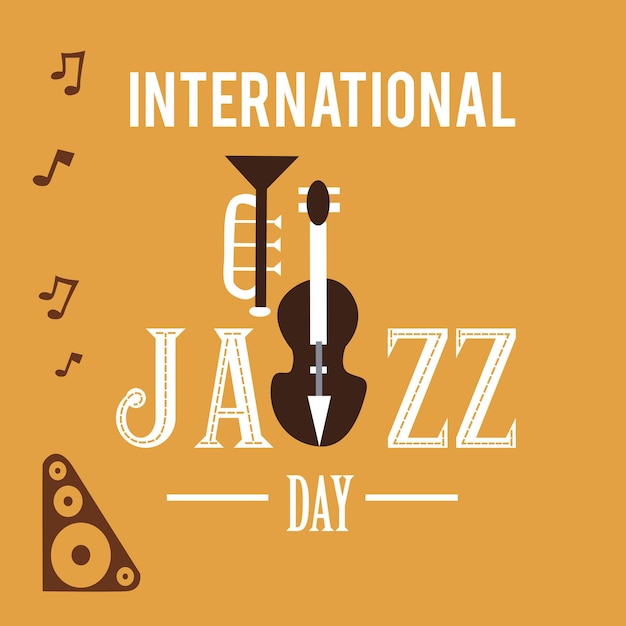 Vector international jazz day vector template design illustration