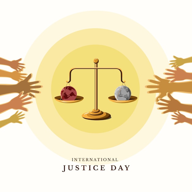 Vettore vettore dell'illustrazione della giornata internazionale della giustizia