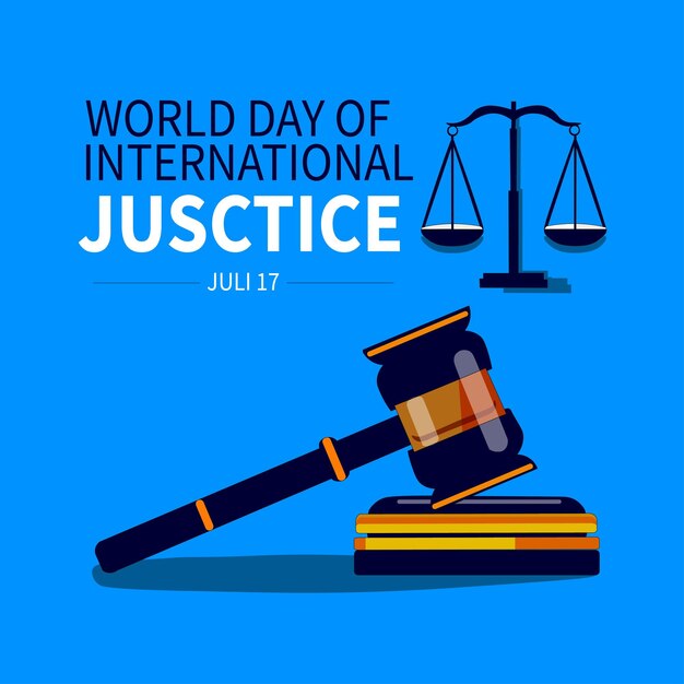 Premium Vector International justice day illustration