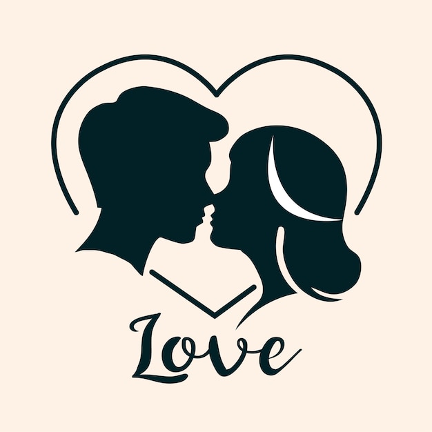 Vector international kissing day flat vector design logo