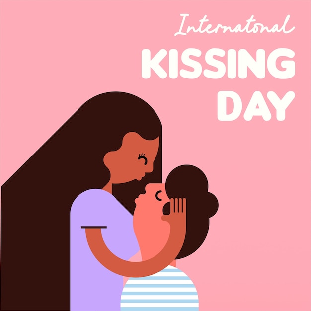 Иллюстрация Международного дня поцелуя