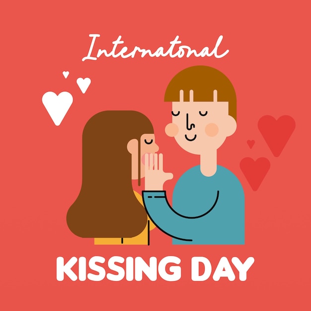 International Kissing Day Illustration Background