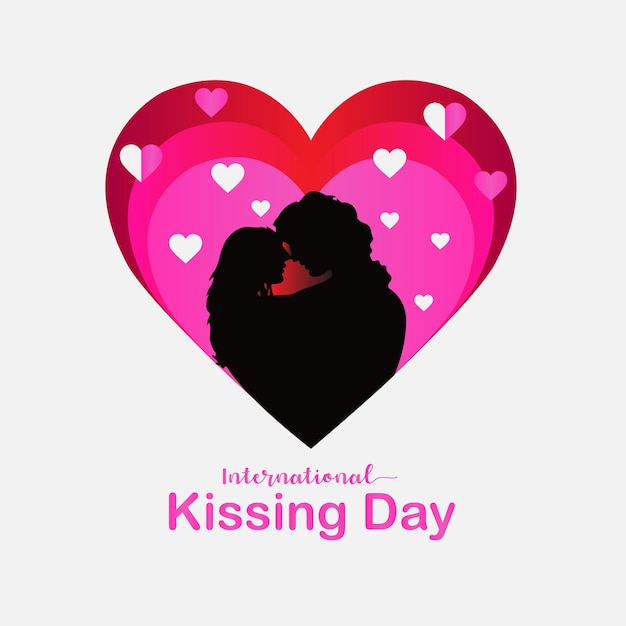 Vector international kissing day illustration