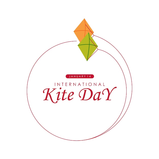 International kite day flat design vector stock