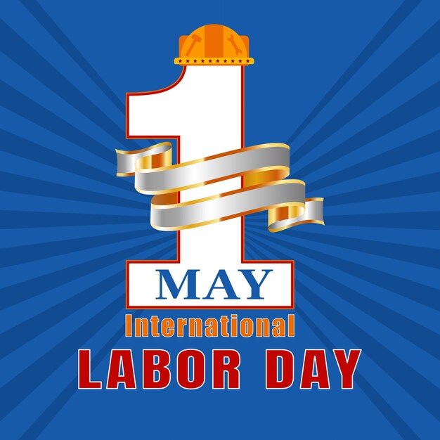Вектор Международный день труда. 1 мая день труда.