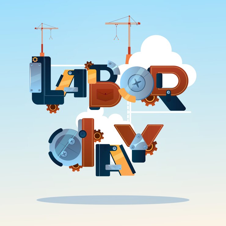 Vector international labor day may holiday greeting card
