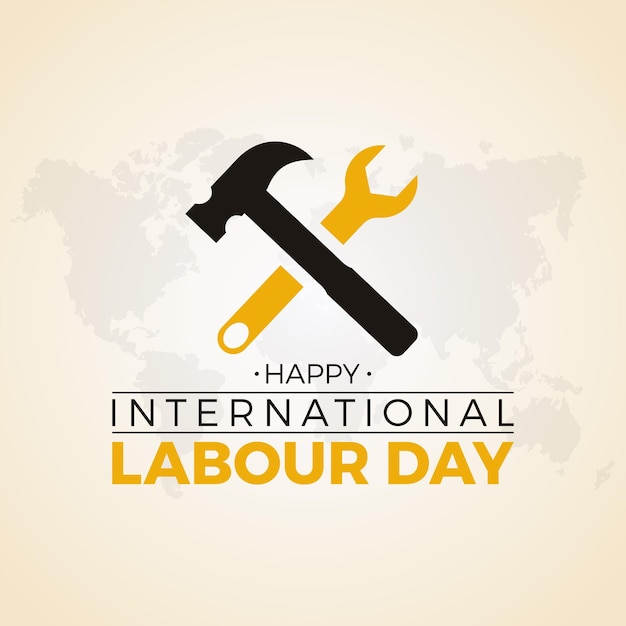 Международный день труда 1 мая С Днем труда векторный шаблон для плаката поздравительной открытки с фоном Векторная иллюстрация