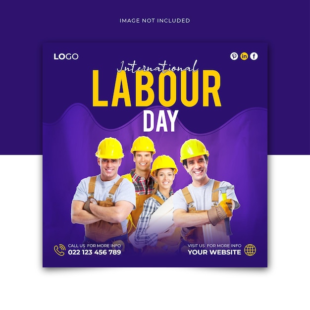 International labour day social media banner and instagram post template