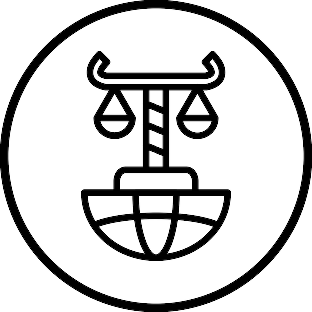 Vector international law icon style