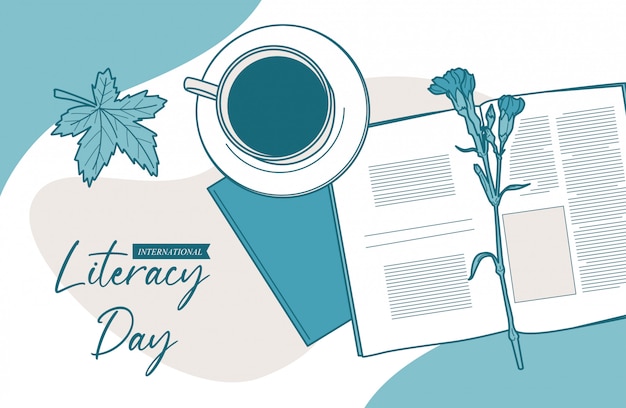 Vector international literacy day background