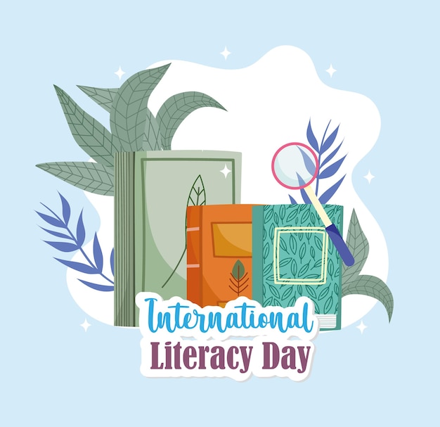 Vector international literacy day card