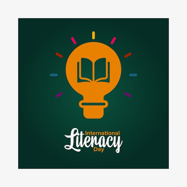 Vector international literacy day theme design