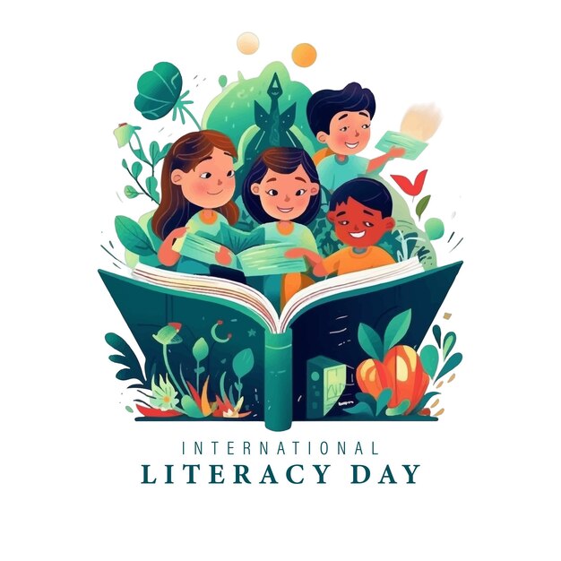 International literacy day vector illustration