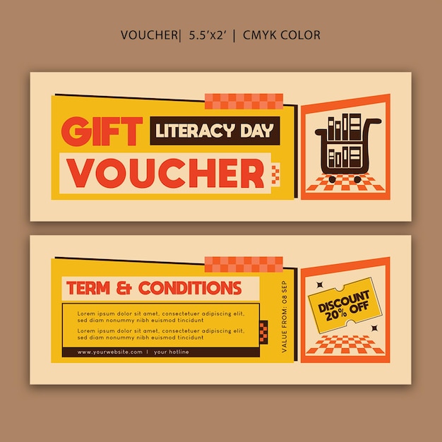 Vector international literacy day voucher