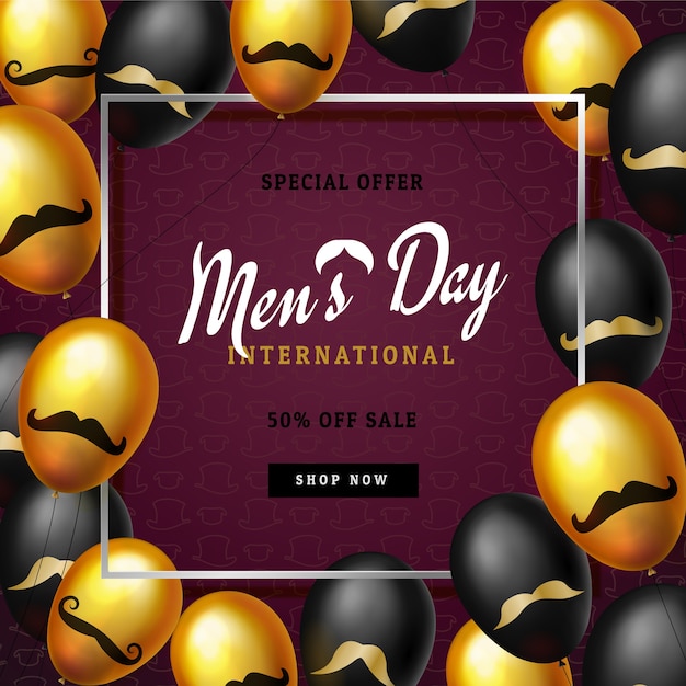 International men's day or Father's Day sale banner template