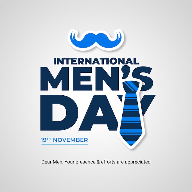Cravatta con baffi e amplificatori per la giornata internazionale degli uomini