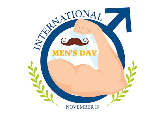 International Men39s Day Illustration with Men Equipment for Positive Value Their Families