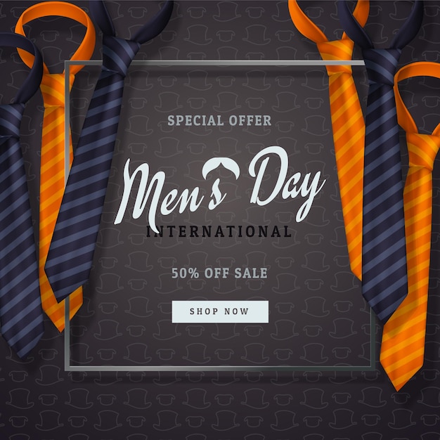 Vector international mens day or fathers day greeting card