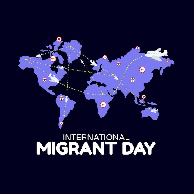 国際移民の日イラスト ベクター デザイン