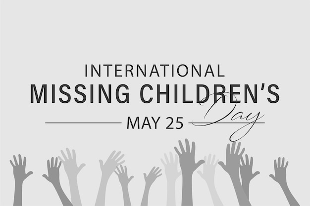 국제 실종 아동의 날. 흰색 배경에 잃어버린 아이들. 예방 및 인식.