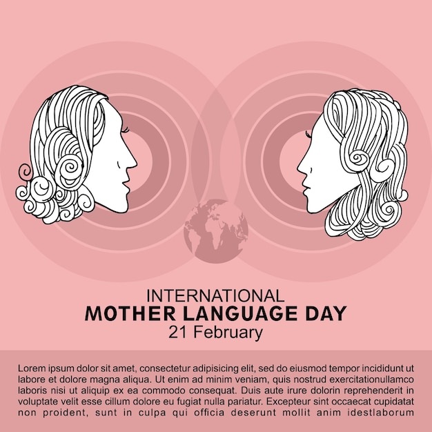 International Mother Language Day, Poster and Banner vector