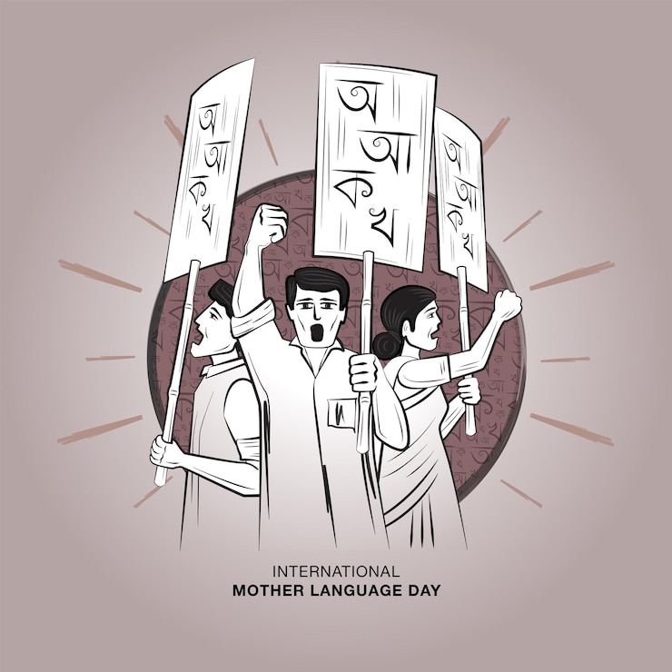 वेक्टर international mother language day revolt