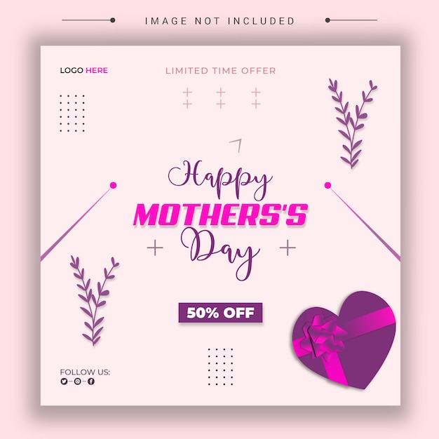 International mother's day social media posts and instagram flyer template design