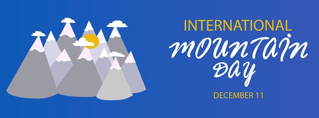 International mountain day horizontal background vector illustration