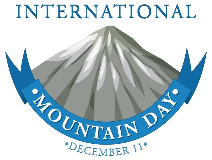 Premium Vector International mountain day poster template
