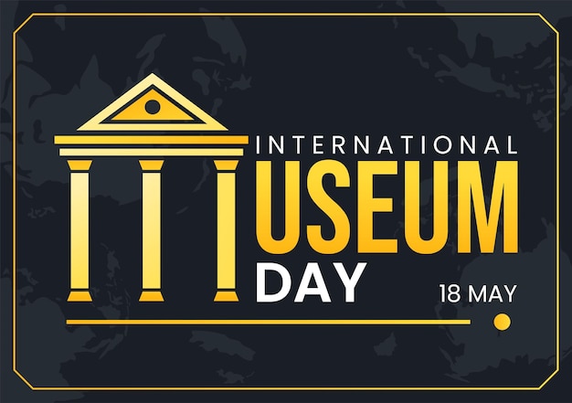 International Museum Day on May 18 Illustration with Building Gallery or Artworks in Hand Drawn