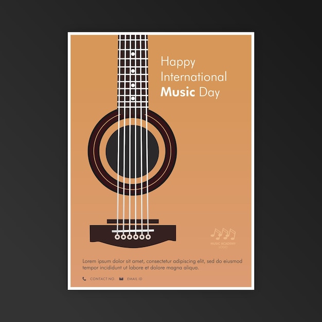 International music day guitar vector