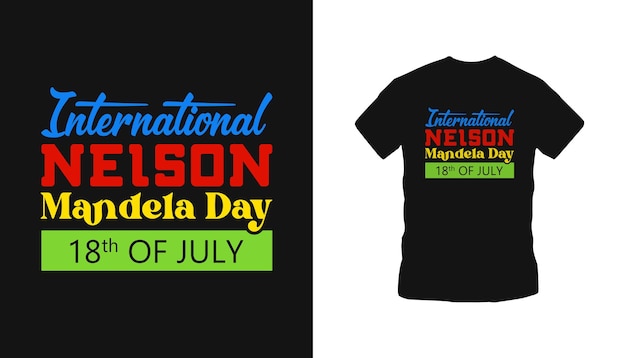 Vector international nelson mandela day vector tshirt