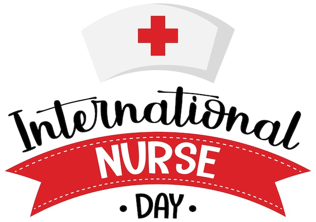 International nurse day logo with nurse's cap