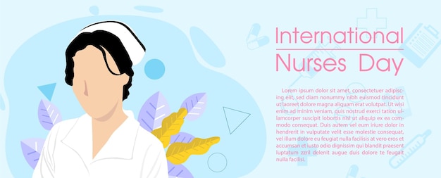 벡터 배너 벡터 디자인의 국제 간호사의 날 포스터 캠페인