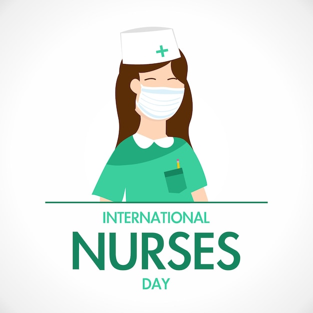 International Nurse's Day Briefkaartbanner voor de vakantie Vectorillustratie Medicijnmaskers medisch