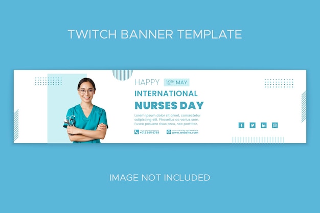 International nurses day twitch banner template