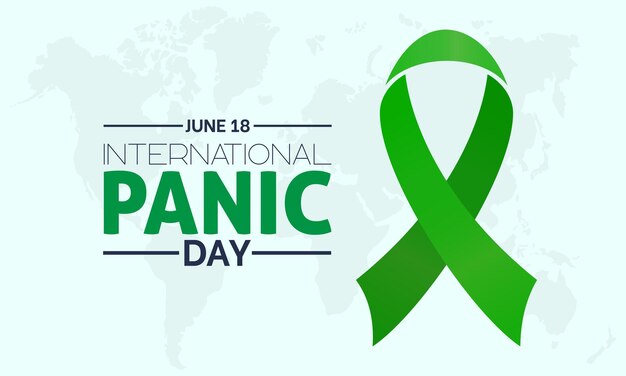 International Panic Day June 18 Mental health awareness concept for banner poster card and background design