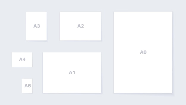 Vector international paper sizes