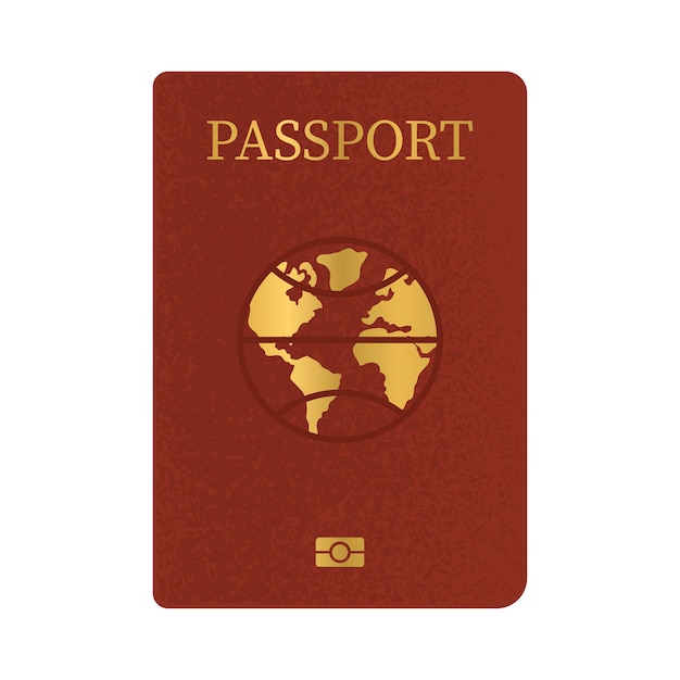 International passport for travelers Personal ID Document for immigration Passage of customs control Flat style in vector illustration Isolated element