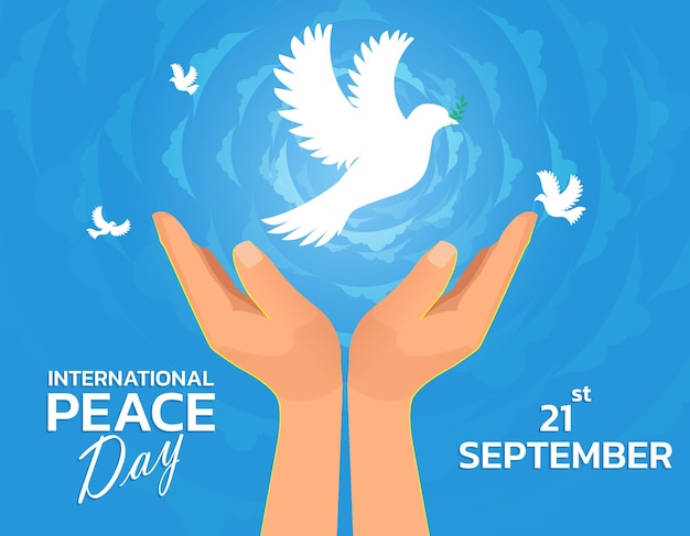 Concetto di giornata internazionale della pace illustrazione del concetto di pace presente nel mondo il vettore illustra