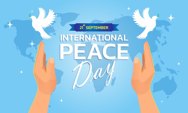 International Peace Day concept Illustration concept present peace world Vector illustrate