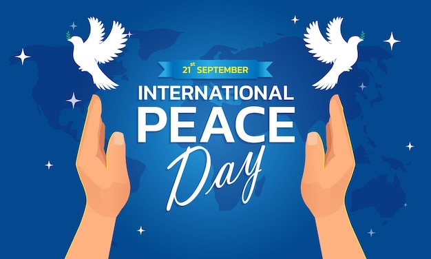 International Peace Day concept Illustration concept present peace world Vector illustrate