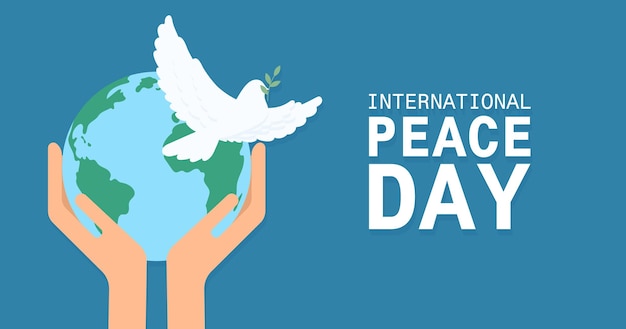 Vector international peace day vector illustration of a dove with an olive branch