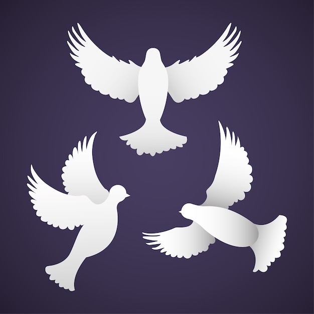 Vector international peace day with dove cartoon