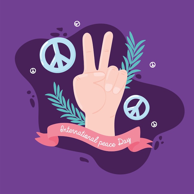 Vector international peace hand sign