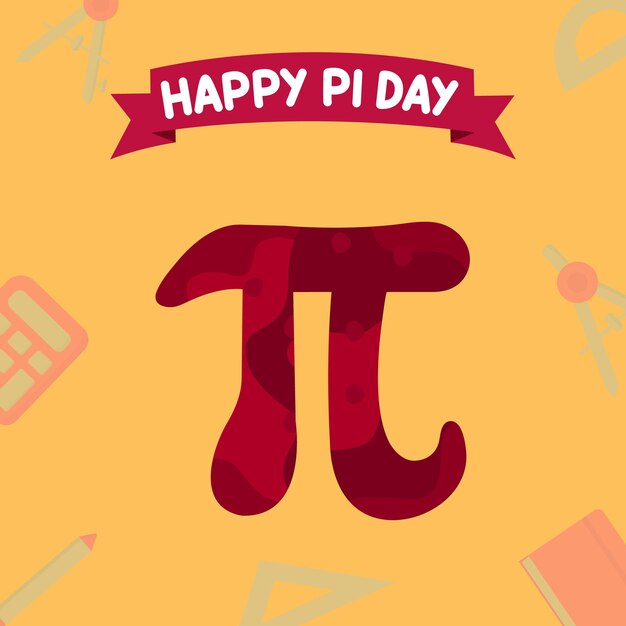 Vector international pi day march 14 flat illustration