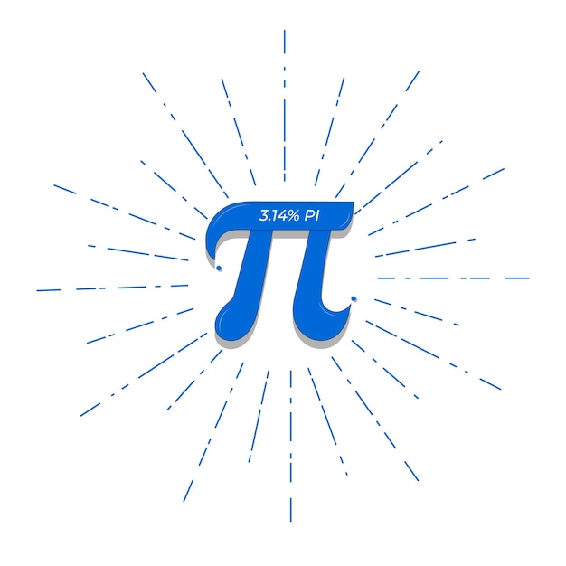 international pi day mathematical constant blue color 314 pi icon vector design on white bg