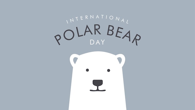 International polar bear day poster template flat design